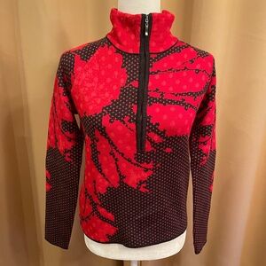 NEW! Icelandic Design Floral 1/2 ZiP Mock Neck Sweater Size Small Retail: $200